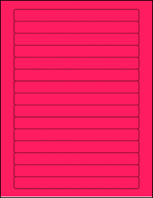 Sheet of 7" x 0.6689" Fluorescent Pink labels