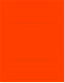 Sheet of 7" x 0.6689" Fluorescent Red labels