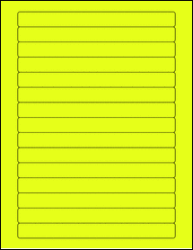 Sheet of 7" x 0.6689" Fluorescent Yellow labels