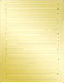 Sheet of 7" x 0.6689" Gold Foil Inkjet labels