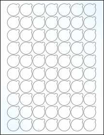 Sheet of 0.9992" x 0.9992" Clear Gloss Inkjet labels