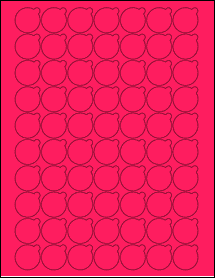 Sheet of 0.9992" x 0.9992" Fluorescent Pink labels