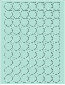 Sheet of 0.9992" x 0.9992" Pastel Green labels