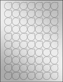 Sheet of 0.9992" x 0.9992" Silver Foil Laser labels
