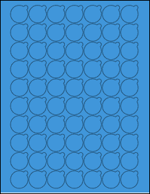 Sheet of 0.9992" x 0.9992" True Blue labels