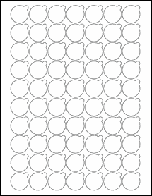 Sheet of 0.9992" x 0.9992" Standard White Matte labels