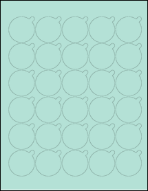 Sheet of 1.4992" x 1.4992" Pastel Green labels