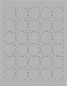 Sheet of 1.4992" x 1.4992" True Gray labels