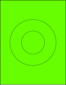 Sheet of 6" Circle Fluorescent Green labels