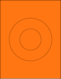 Sheet of 6" Circle Fluorescent Orange labels