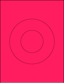 Sheet of 6" Circle Fluorescent Pink labels