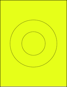 Sheet of 6" Circle Fluorescent Yellow labels