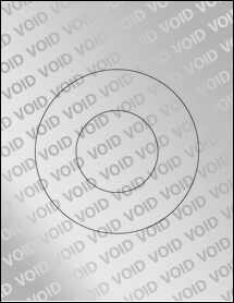 Sheet of 6" Circle Void Silver Polyester labels