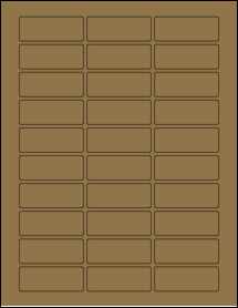 Sheet of 2.3125" x 0.875" Brown Kraft labels