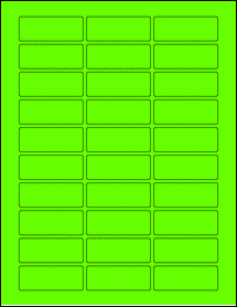 Sheet of 2.3125" x 0.875" Fluorescent Green labels