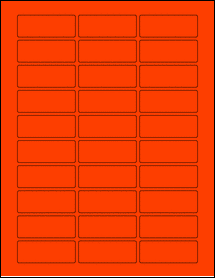 Sheet of 2.3125" x 0.875" Fluorescent Red labels