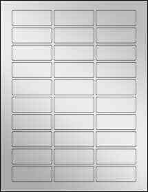 Sheet of 2.3125" x 0.875" Silver Foil Inkjet labels