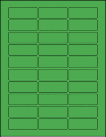 Sheet of 2.3125" x 0.875" True Green labels