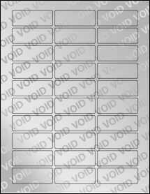 Sheet of 2.3125" x 0.875" Void Silver Polyester labels