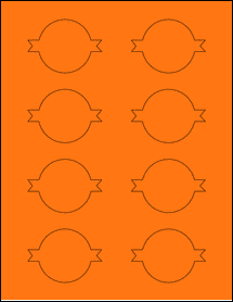 Sheet of 2.7185" x 1.9581" Fluorescent Orange labels