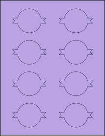 Sheet of 2.7185" x 1.9581" True Purple labels