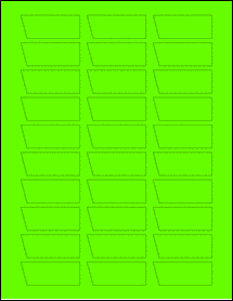 Sheet of 2.17" x 0.8534" Fluorescent Green labels