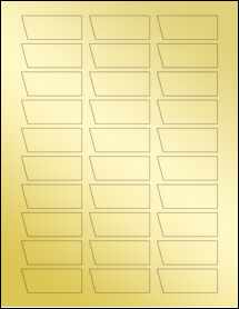Sheet of 2.17" x 0.8534" Gold Foil Inkjet labels