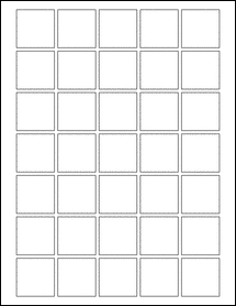 Sheet of 1.375" x 1.375"  labels