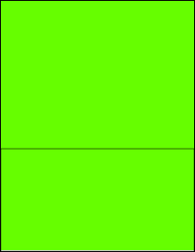 Sheet of 8.5" x 4.5" Fluorescent Green labels