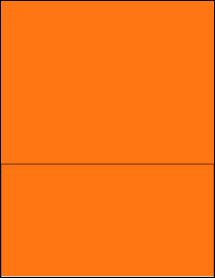 Sheet of 8.5" x 4.5" Fluorescent Orange labels