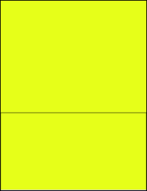 Sheet of 8.5" x 4.5" Fluorescent Yellow labels