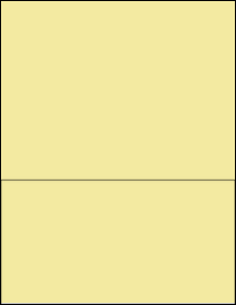 Sheet of 8.5" x 4.5" Pastel Yellow labels