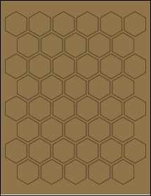 Sheet of 1.2252" x 1.4147" Brown Kraft labels