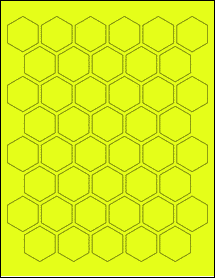 Sheet of 1.2252" x 1.4147" Fluorescent Yellow labels