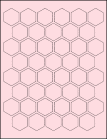 Sheet of 1.2252" x 1.4147" Pastel Pink labels