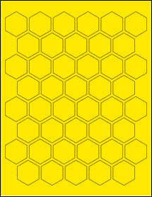 Sheet of 1.2252" x 1.4147" True Yellow labels