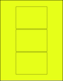 Sheet of 4.25" x 3" Fluorescent Yellow labels