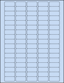 Sheet of 1.375" x 0.625" Pastel Blue labels