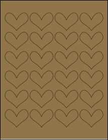 Sheet of 1.85" x 1.4" Brown Kraft labels