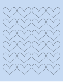 Sheet of 1.85" x 1.4" Pastel Blue labels