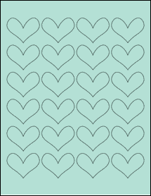 Sheet of 1.85" x 1.4" Pastel Green labels