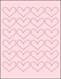 Sheet of 1.85" x 1.4" Pastel Pink labels