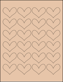 Sheet of 1.85" x 1.4" Light Tan labels