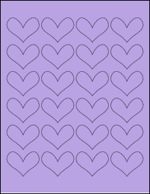 Sheet of 1.85" x 1.4" True Purple labels