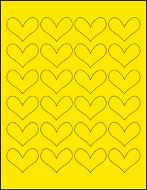 Sheet of 1.85" x 1.4" True Yellow labels