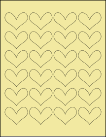 Sheet of 1.85" x 1.4" Pastel Yellow labels