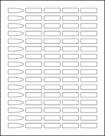 Sheet of 1.3125" x 0.375" Weatherproof Matte Inkjet labels