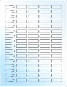 Sheet of 1.3125" x 0.375" White Gloss Laser labels