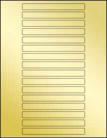 Sheet of 5" x 0.5" Gold Foil Inkjet labels