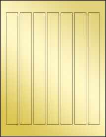 Sheet of 0.9375" x 9.0625" Gold Foil Inkjet labels